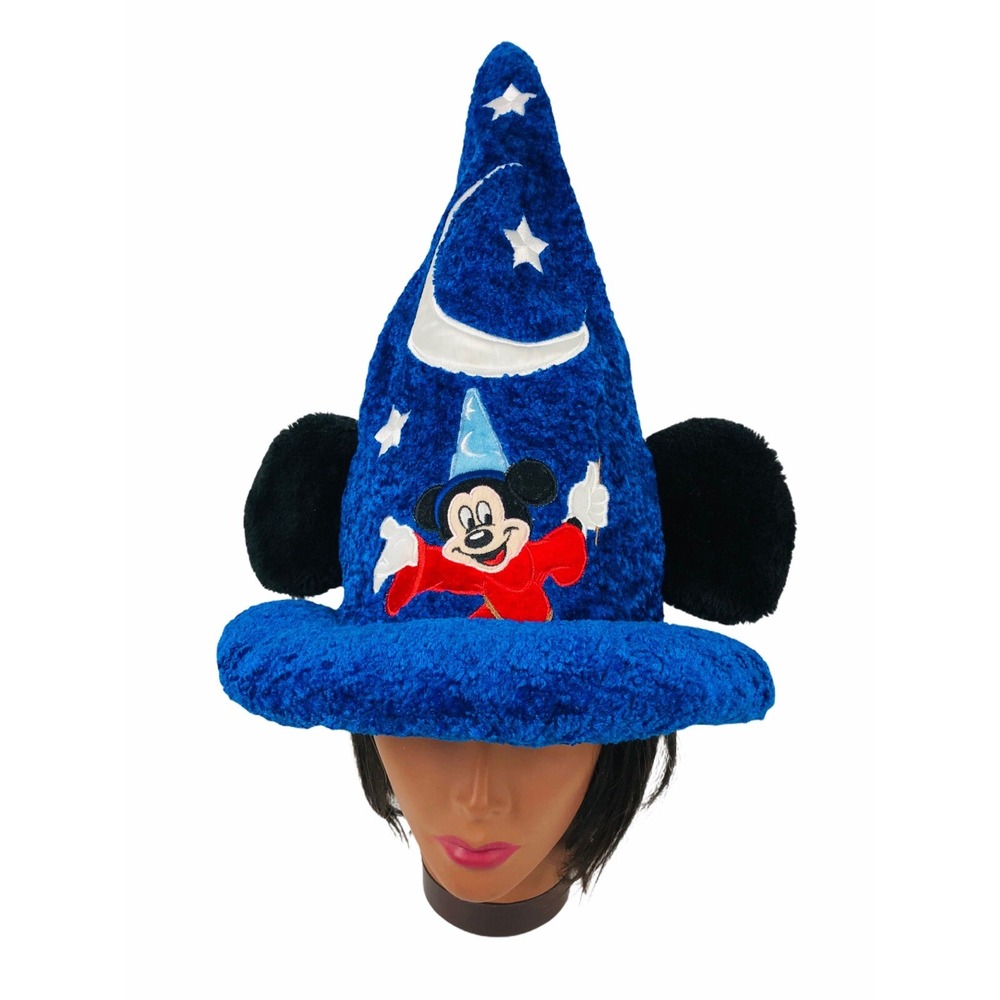 Disney Parks Mickey Mouse Fantasia Hat Sorcerer Wizard Plush Ears Hat Youth Size
